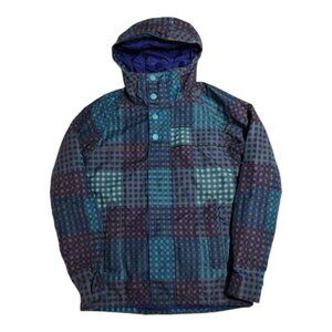 Burton DryRide Blue Purple Plaid Ski Jacket XS
